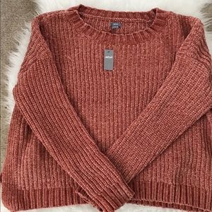 Aerie cable knit rust colored sweater